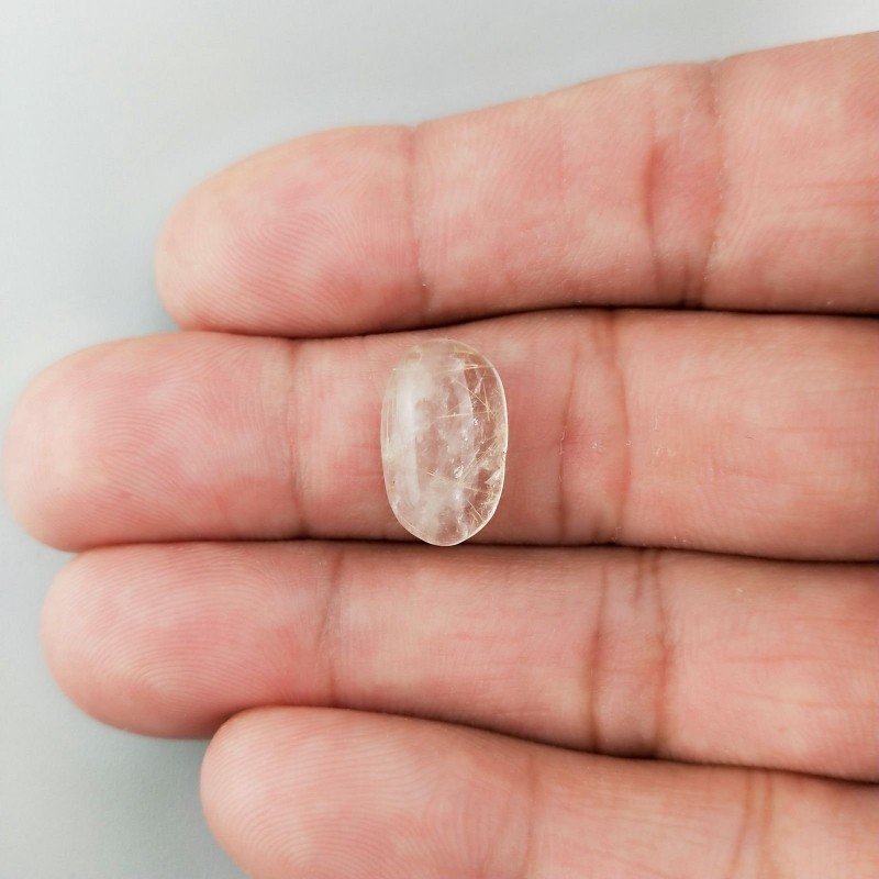 Quarzo Rutilato Oro Naturale Forma Ovale Piatto Cabochon Liscio Fatto a Mano 18X12X4mm 8,65 Carati 1pz