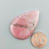Rodonite Naturale Forma Goccia Piatto Cabochon Liscio Fatto a Mano 36X24X5mm 8,65gm 1pz