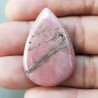 Rodonite Naturale Forma Goccia Piatto Cabochon Liscio Fatto a Mano 36X24X5mm 8,65gm 1pz