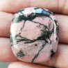 Rodonite Naturale Forma Cuscino Piatto Cabochon Liscio Fatto a Mano 34X30X6mm 15,15gm 1pz
