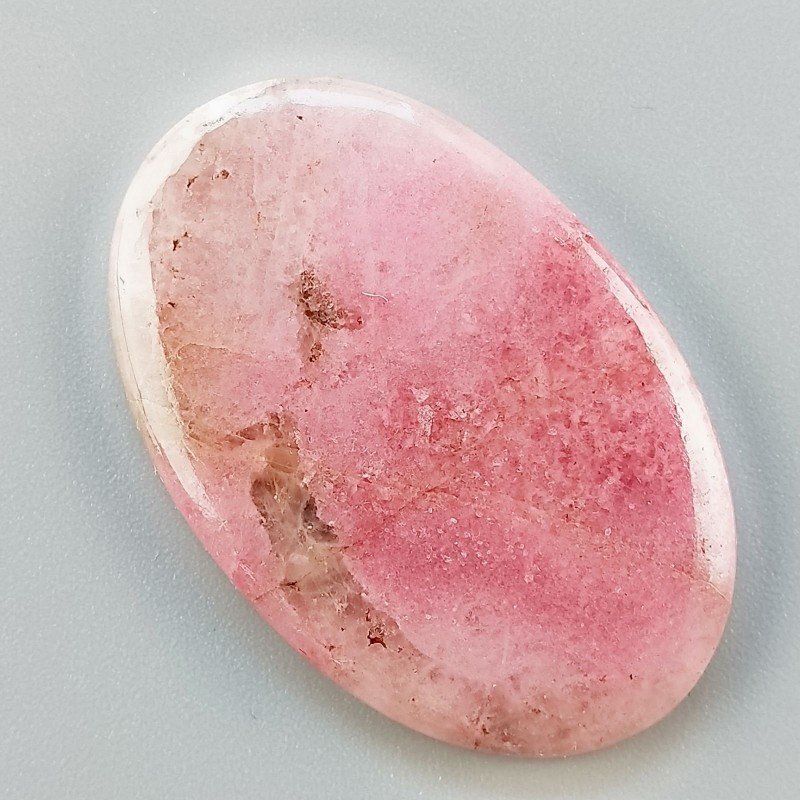 Rodonite Naturale Forma Ovale Piatto Cabochon Liscio Fatto a Mano 42X27X5mm 11,18gm 1pz