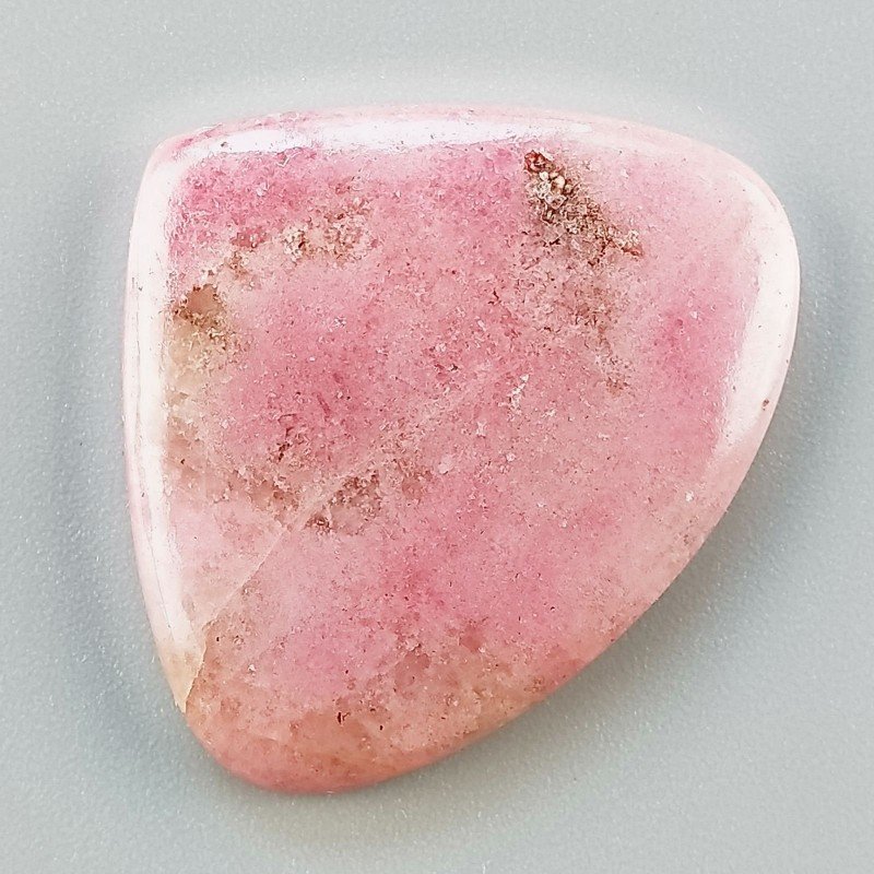 Rodonite Naturale Forma Goccia Piatto Cabochon Liscio Fatto a Mano 34X29X5mm 8,68gm 1pz