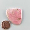 Rodonite Naturale Forma Goccia Piatto Cabochon Liscio Fatto a Mano 34X29X5mm 8,68gm 1pz