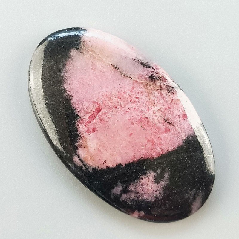 Rodonite Naturale Forma Ovale Piatto Cabochon Liscio Fatto a Mano 47X29X6mm 16,05gm 1pz