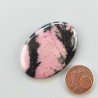 Rodonite Naturale Forma Ovale Piatto Cabochon Liscio Fatto a Mano 36X25X4mm 8,35gm 1pz