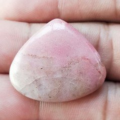 Rodonite Naturale Forma Goccia Piatto Cabochon Liscio Fatto a Mano 25X29X4mm 5,80gm 1pz