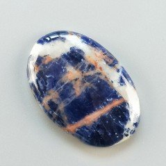 Sodalite Naturale Forma Ovale Piatto Cabochon Liscio Fatto a Mano 37X25X5mm 7,55gm 1pz