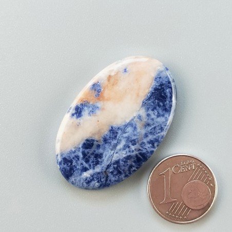 Sodalite Naturale Forma Ovale Piatto Cabochon Liscio Fatto a Mano 35X22X5mm 5,80gm 1pz