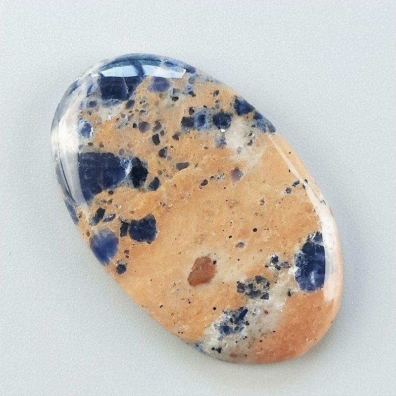 Sodalite Naturale Forma Ovale Piatto Cabochon Liscio Fatto a Mano 41X26X5mm 10,70gm 1pz