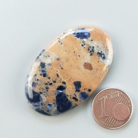 Sodalite Naturale Forma Ovale Piatto Cabochon Liscio Fatto a Mano 41X26X5mm 10,70gm 1pz