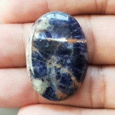 Sodalite Naturale Forma Ovale Piatto Cabochon Liscio Fatto a Mano 32X23X5mm 6,65gm 1pz