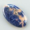 Sodalite Naturale Forma Ovale Piatto Cabochon Liscio Fatto a Mano 37X22X6mm 7,15gm 1pz