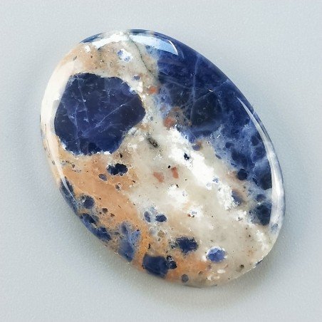 Sodalite Naturale Forma Ovale Piatto Cabochon Liscio Fatto a Mano 39X28X5mm 10,25gm 1pz