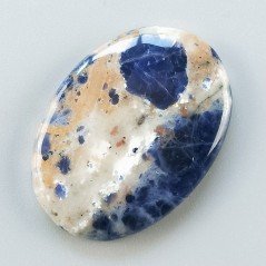 Sodalite Naturale Forma Ovale Piatto Cabochon Liscio Fatto a Mano 39X28X5mm 10,25gm 1pz