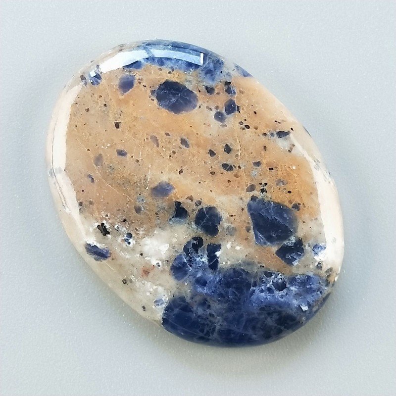 Sodalite Naturale Forma Ovale Piatto Cabochon Liscio Fatto a Mano 38X28X6mm 10,60gm 1pz