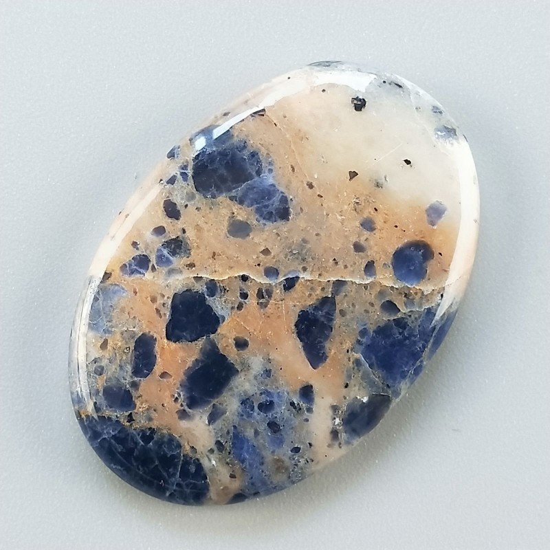 Sodalite Naturale Forma Ovale Piatto Cabochon Liscio Fatto a Mano 37X26X5mm 8,70gm 1pz
