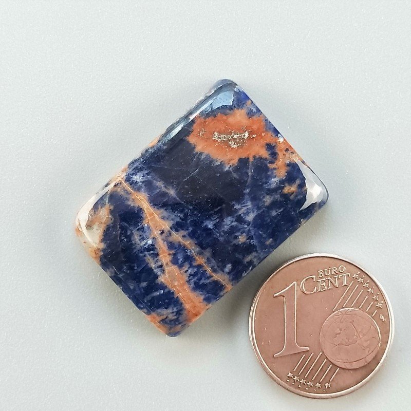 Cabochon di Sodalite Naturale Cuscino, Piatto e Liscio, 25x18x5 mm, 4,50 g, Fatto a Mano
