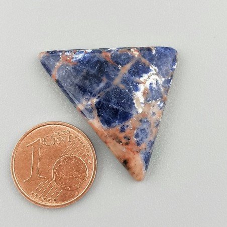 Sodalite Naturale Forma Triangolo Piatto Cabochon Liscio Fatto a Mano 31X22X4mm 3,20GM