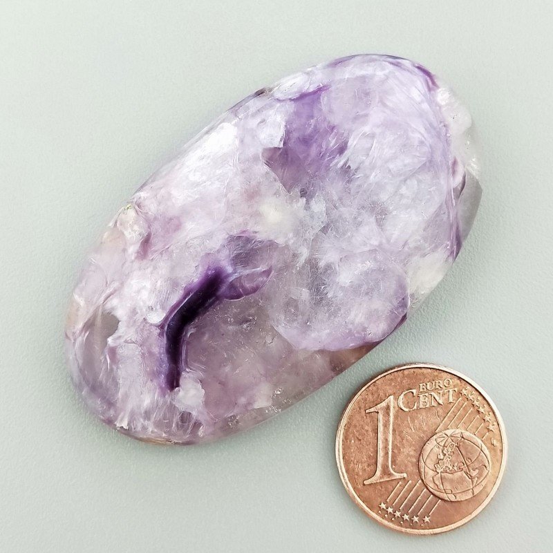 Ciaroite Naturale Forma Ovale Piatto Cabochon Liscio Fatto a Mano 45X26X7mm 16,10gm 1pz