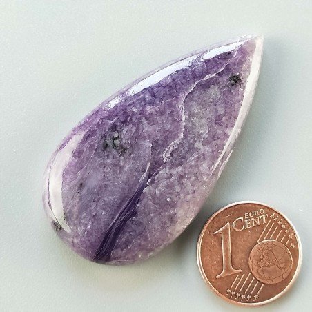 Ciaroite Naturale Forma Goccia Piatto Cabochon Liscio Fatto a Mano 44X23mm 10.89gm 1pz