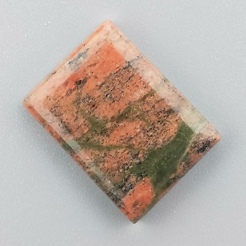 Unakite Naturale Forma Rettangolare Piatto Cabochon Liscio Fatto a Mano 24X18X4mm 4,37GM