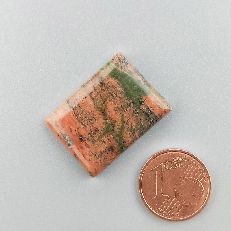 Unakite Naturale Forma Rettangolare Piatto Cabochon Liscio Fatto a Mano 24X18X4mm 4,37GM