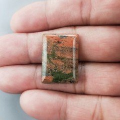 Unakite Naturale Forma Rettangolare Piatto Cabochon Liscio Fatto a Mano 24X18X4mm 4,37GM