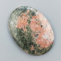 Unakite Naturale Forma Ovale Piatto Cabochon Liscio Fatto a Mano 40X29X5mm 10,22GM