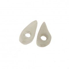 Componente agata bianca cerchietti a goccia twist 10x18 mm