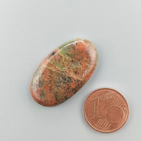 Unakite Naturale Forma Ovale Piatto Cabochon Liscio Fatto a Mano 29X17X4mm 4,24GM