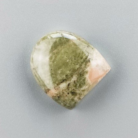 Unakite Naturale Forma Fantasia Piatto Cabochon Liscio Fatto a Mano 19X17X7mm 5,96GM