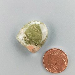 Unakite Naturale Forma Fantasia Piatto Cabochon Liscio Fatto a Mano 19X17X7mm 5,96GM