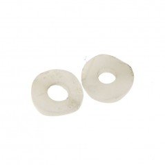 Componente agata bianca cerchietti tondi twist 15 mm