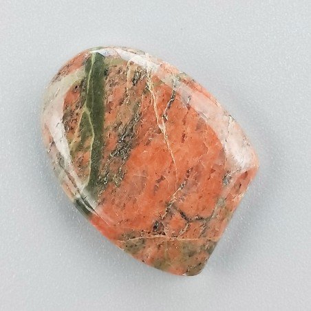 Unakite Naturale Forma Fantasia Piatto Cabochon Liscio Fatto a Mano 25X18X4mm 3,60GM