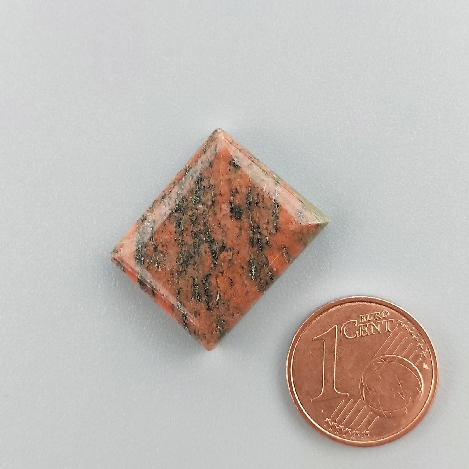 Unakite Naturale Forma Rettangolare Piatto Cabochon Liscio Fatto a Mano 19X16X5mm 3,34GM
