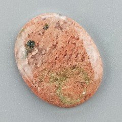Unakite Naturale Forma Ovale Piatto Cabochon Liscio Fatto a Mano 24X19X3mm 2,57GM