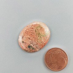 Unakite Naturale Forma Ovale Piatto Cabochon Liscio Fatto a Mano 24X19X3mm 2,57GM