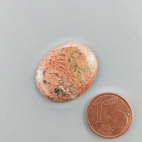 Unakite Naturale Forma Ovale Piatto Cabochon Liscio Fatto a Mano 24X19X3mm 2,57GM