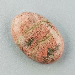 Unakite Naturale Forma Ovale Piatto Cabochon Liscio Fatto a Mano 22X15X5mm 3,08GM