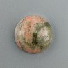 Unakite Naturale Forma Tondo Piatto Cabochon Liscio Fatto a Mano 18X18X5mm 3,22GM