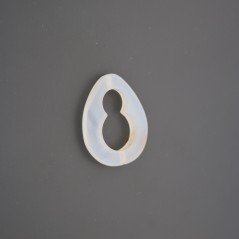 Componente agata bianca trasparente a goccia 22x28 mm 1pz