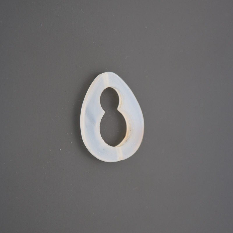 Componente agata bianca trasparente a goccia 22x28 mm 1pz