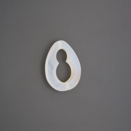 Componente agata bianca trasparente a goccia 22x28 mm 1pz