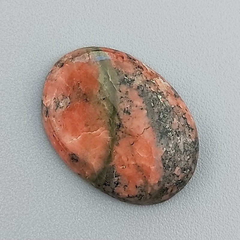 Unakite Naturale Forma Ovale Piatto Cabochon Liscio Fatto a Mano 19X14X3mm 1,58GM
