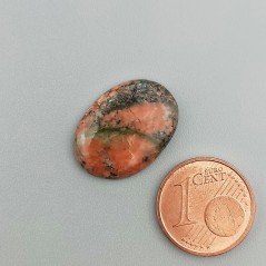 Unakite Naturale Forma Ovale Piatto Cabochon Liscio Fatto a Mano 19X14X3mm 1,58GM