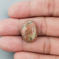 Unakite Naturale Forma Ovale Piatto Cabochon Liscio Fatto a Mano 20X15X5mm 5,56GM