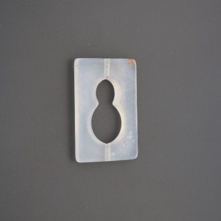 Componente agata bianca trasparente rettangolari 23x33 mm 1pz