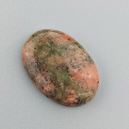 Unakite Naturale Forma Ovale Piatto Cabochon Liscio Fatto a Mano 21X14X4mm 2,17GM