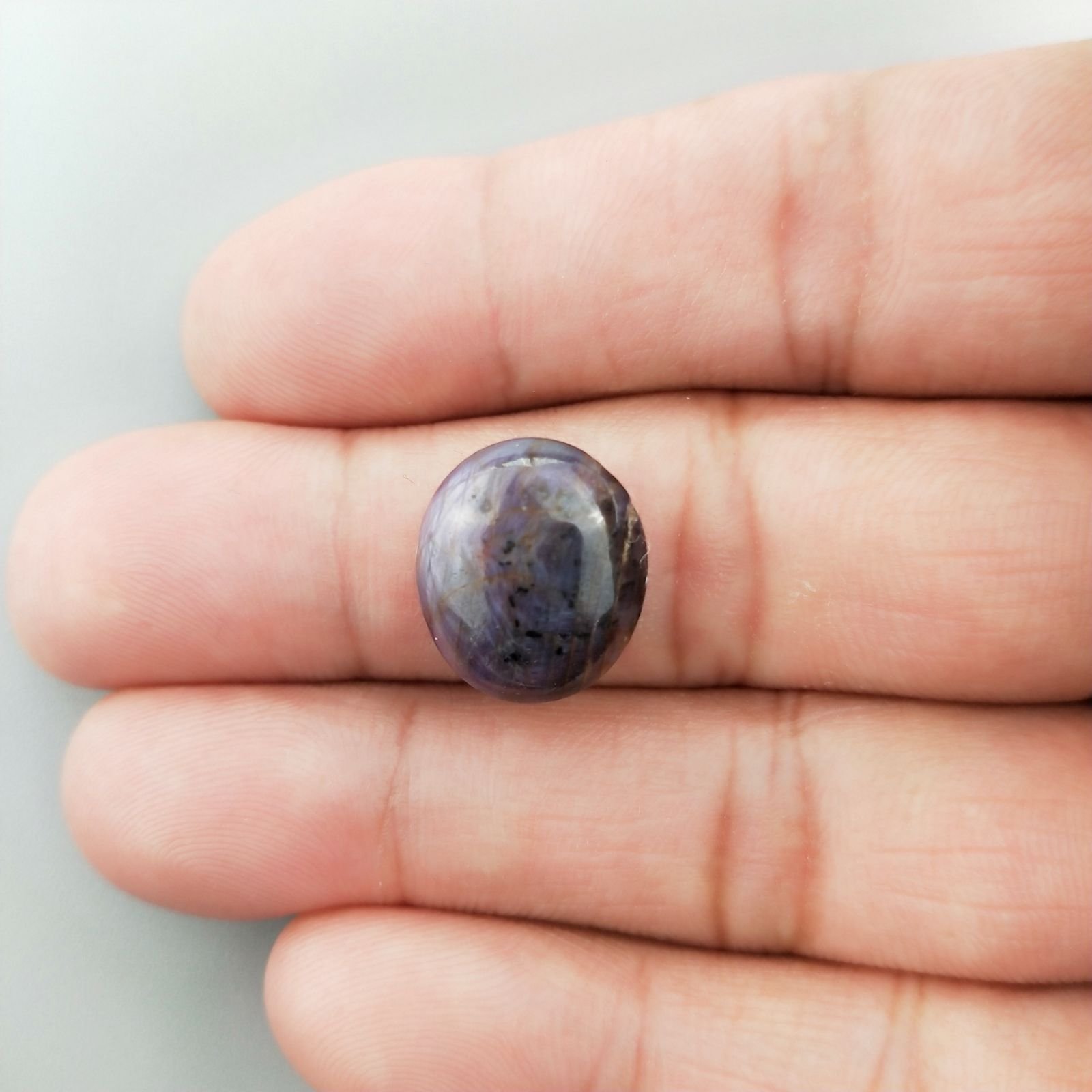 Rubino Stellato Naturale Forma Ovale Piatto Cabochon Liscio Fatto a Mano 15X13X8mm 20,25 Carati 1pz