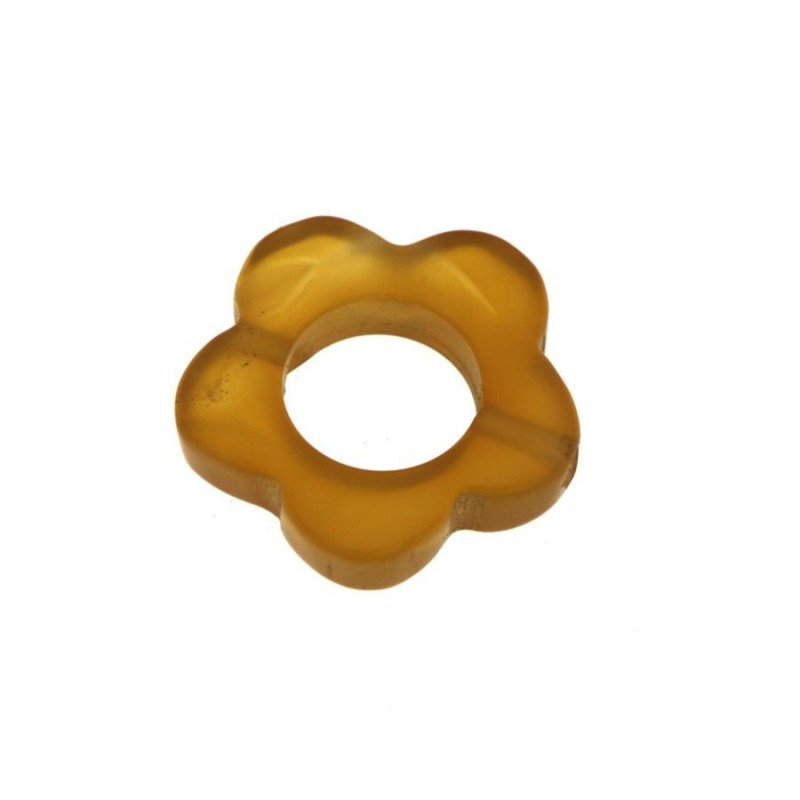 Componente agata gialla cerchietti fiore 22 mm 1pz
